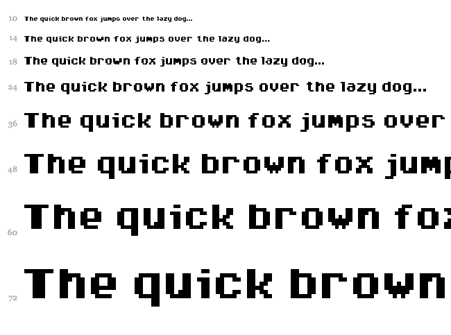 Arcadepix Plus font waterfall